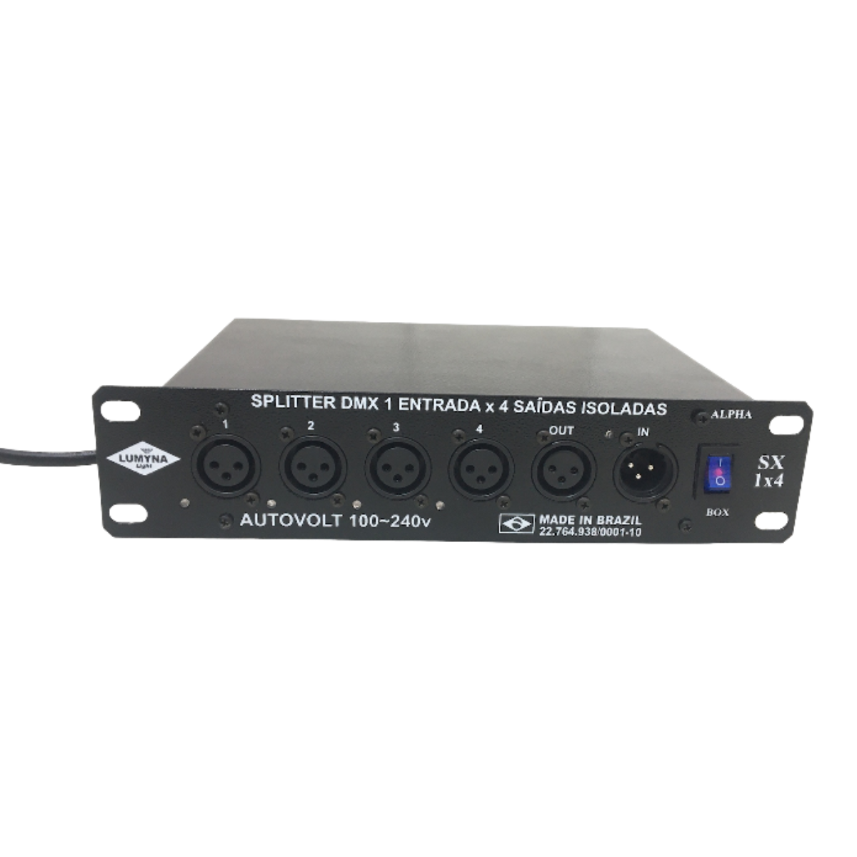 SX1X4 BOX - Splitter Box 1 Entrada 4 Saídas isoladas - Lumyna
